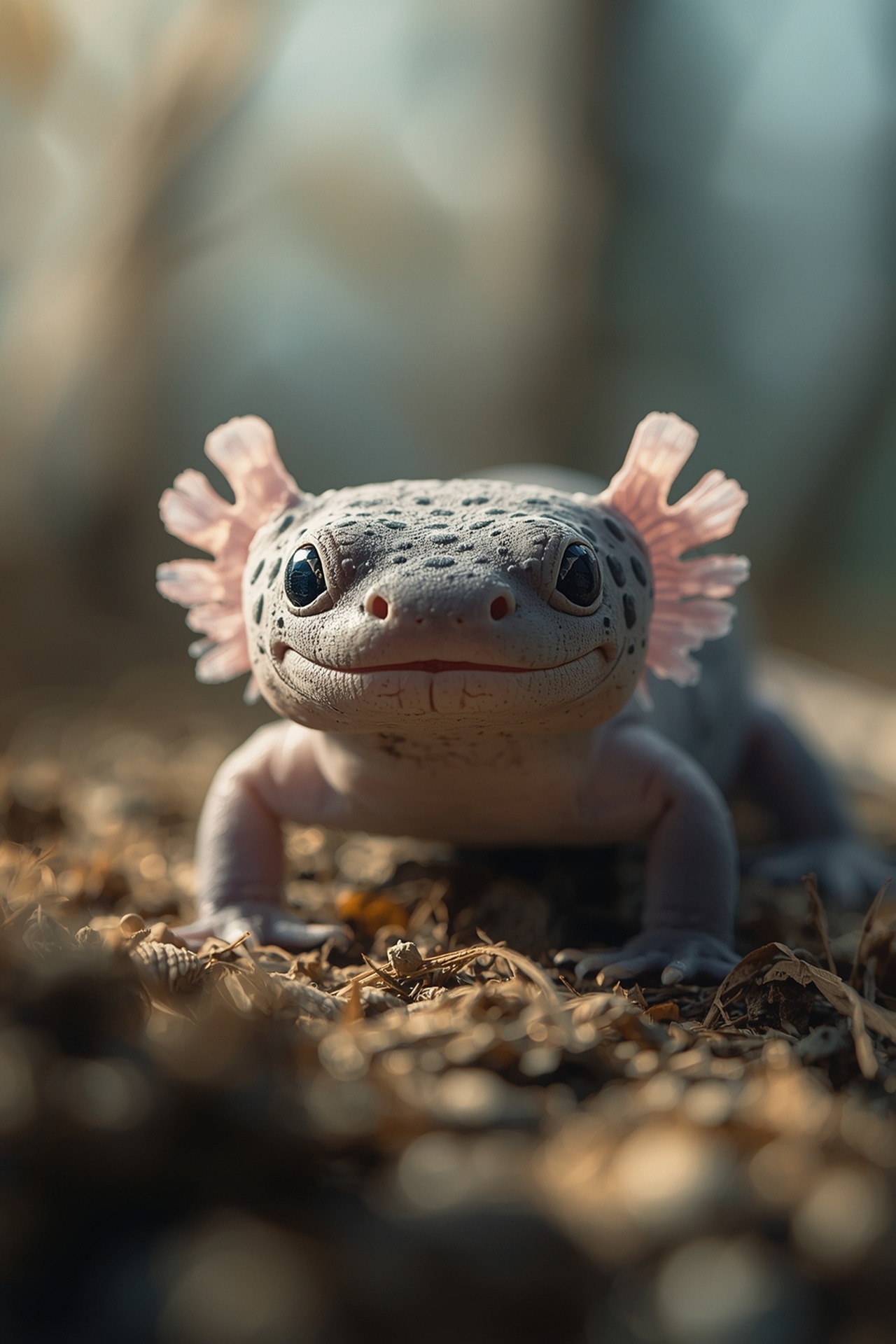 axolotl mosolygós feje